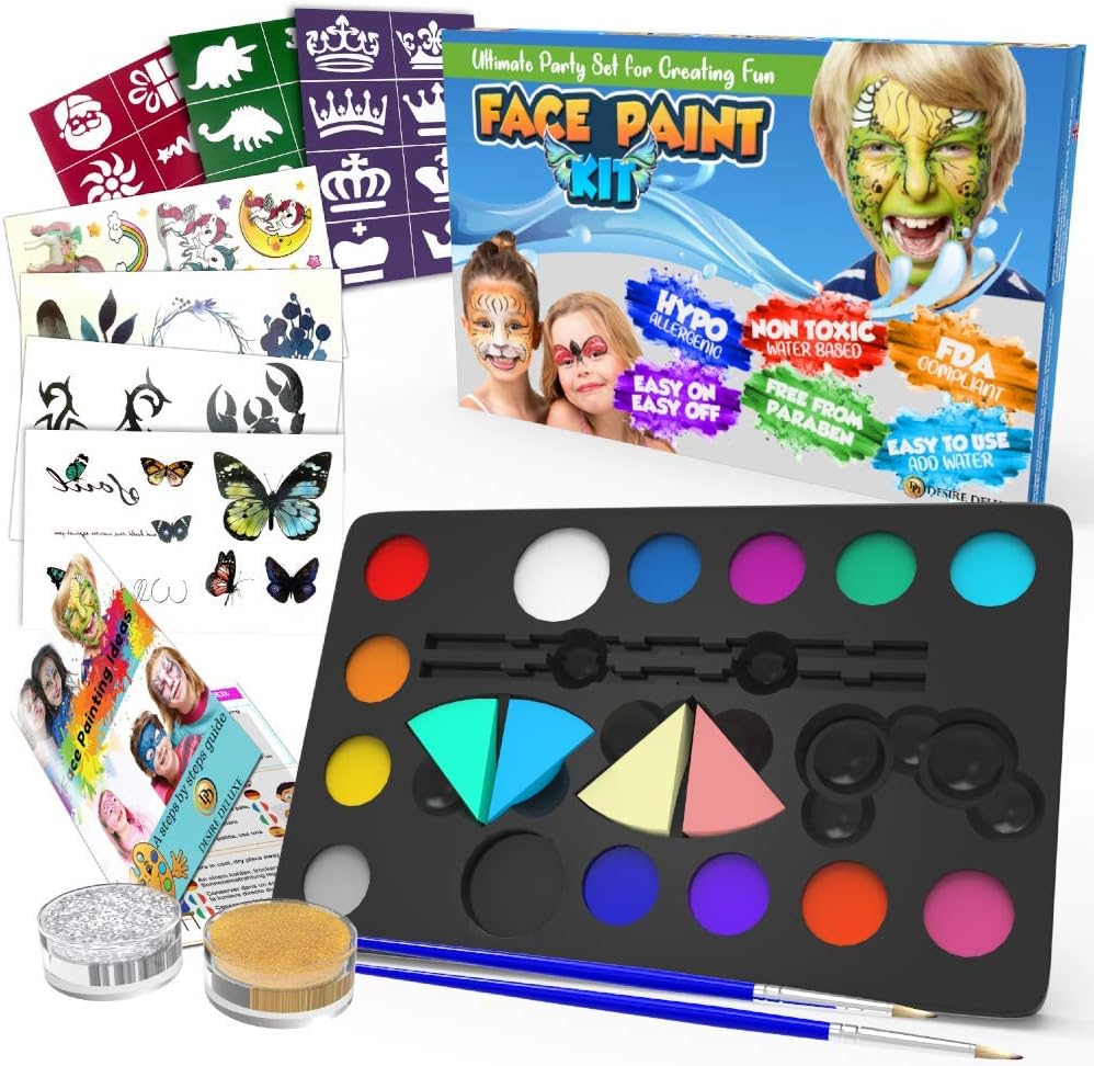 Kit de pinturas para cara y cuerpo Desire Deluxe por 9,99€ ¡¡33% de descuento!!