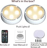 Onumii Under Cabinet LED Lights Battery Powered Remote RGB Puck Lights 2 Pack view 6