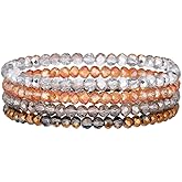 Noessla Beaded Boho Stretch Bracelet Colorful Stackable Crystal Beads Bracelets Trendy Costume Jewelry Mothers Day Gifts for Women