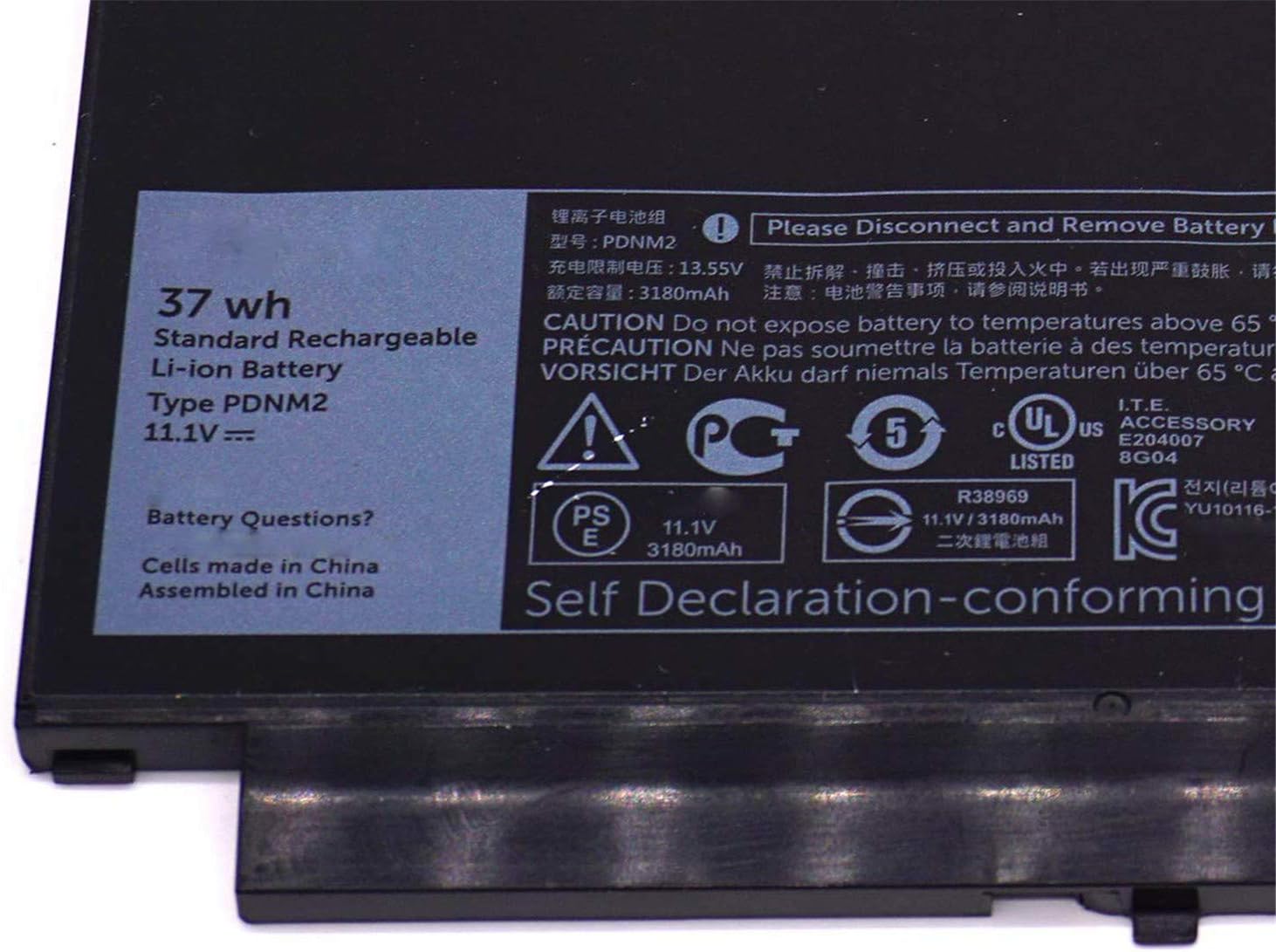 PDNM2 0PDNM2 579TY 0579TY F1KTM 0F1KTM V6VMN 0V6VMN J60J5 Laptop Battery Replacement for Dell Latitude 12 E7270 P26S001 E7470 P61G001 Series Ultrabook Notebook (11.1V 37Wh) - Image 3