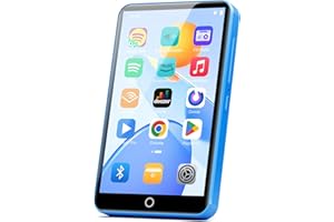 Fanvace 80GB MP3 Player with Bluetooth WiFi, Spotify MP3 MP4 Player with 4" Touchscreen and Speaker, Android MP3 Music Players with Spotify Kids, Audible, Amazon Music, Play Store (Blue)