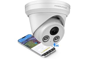PANOEAGLE 5MP IP PoE Security Camera with Audio/Mic, Compatible with Hik Vision Outdoor Turret Camera 5MP@30fps, Human/Vehicl