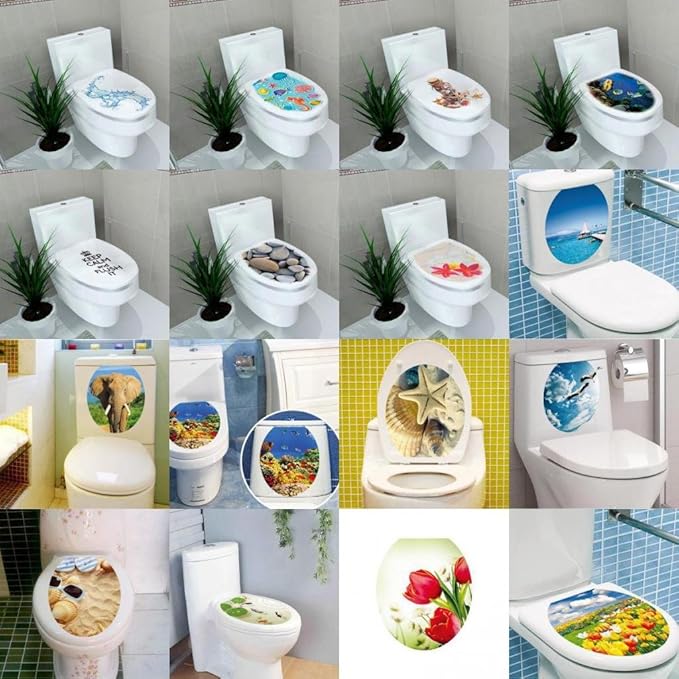 Sharplace 1x Etiqueta Engomada WC Pegatina de Inodoro Arte de ...