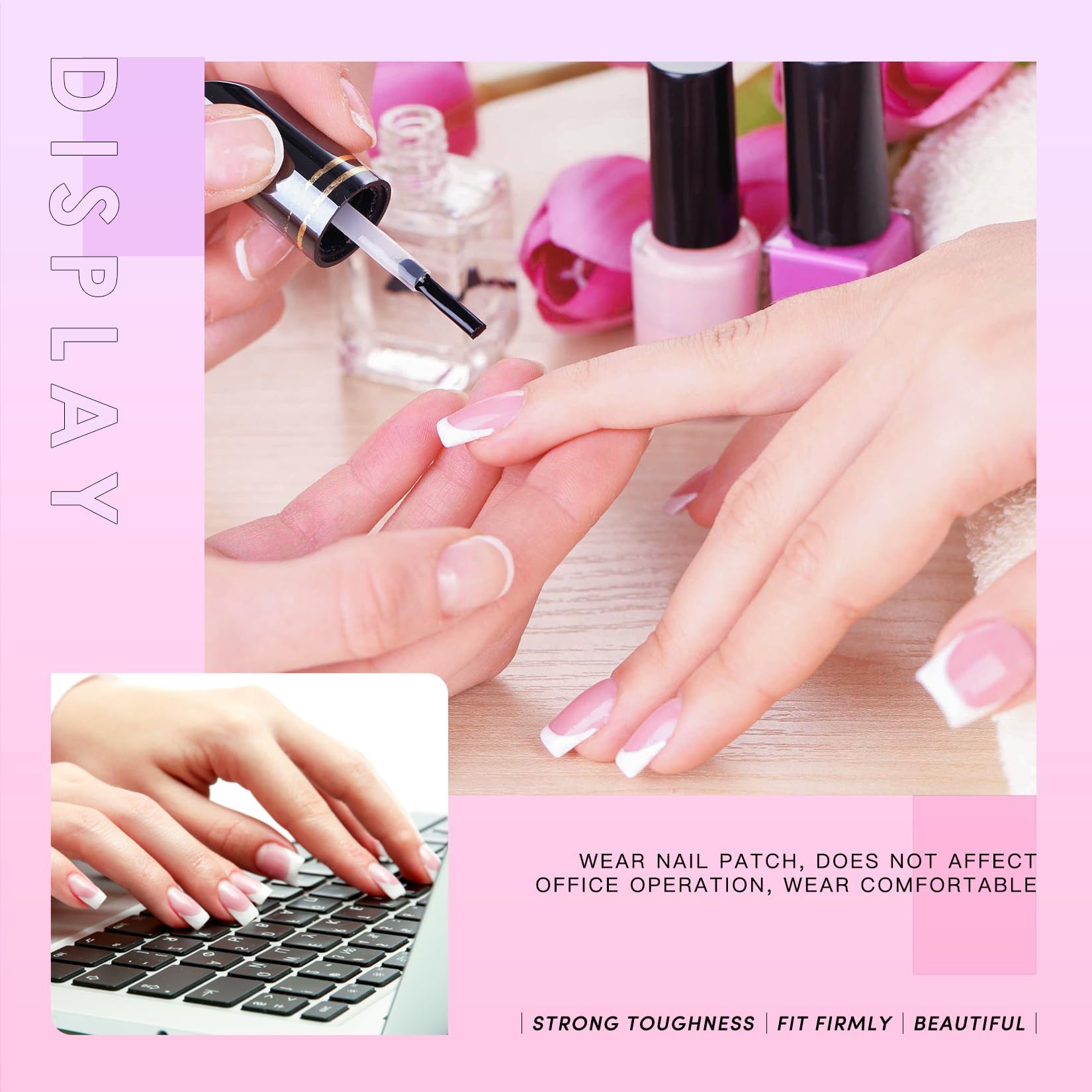 AORAEM White French Nail Tips 120 PCS Short French Style Acrylic Nail Tip 12 Sizes False Nail Clear and White Press on Nails for Women - Image 8