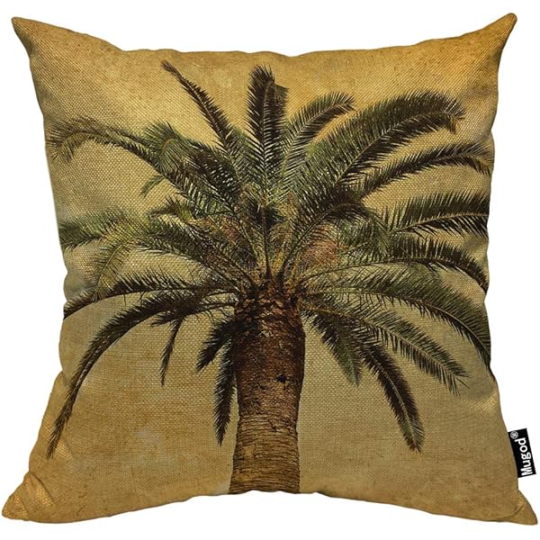 Brentwood Panama Chenille Palm Tree Pillow 18'' X 18'' Beige/multi