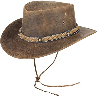 Chapeau Cowboy Western Large Bord – Style Fedora Cuir Suédé Unisexe, Protection Solaire, Costume Cowgirl Homme Femme