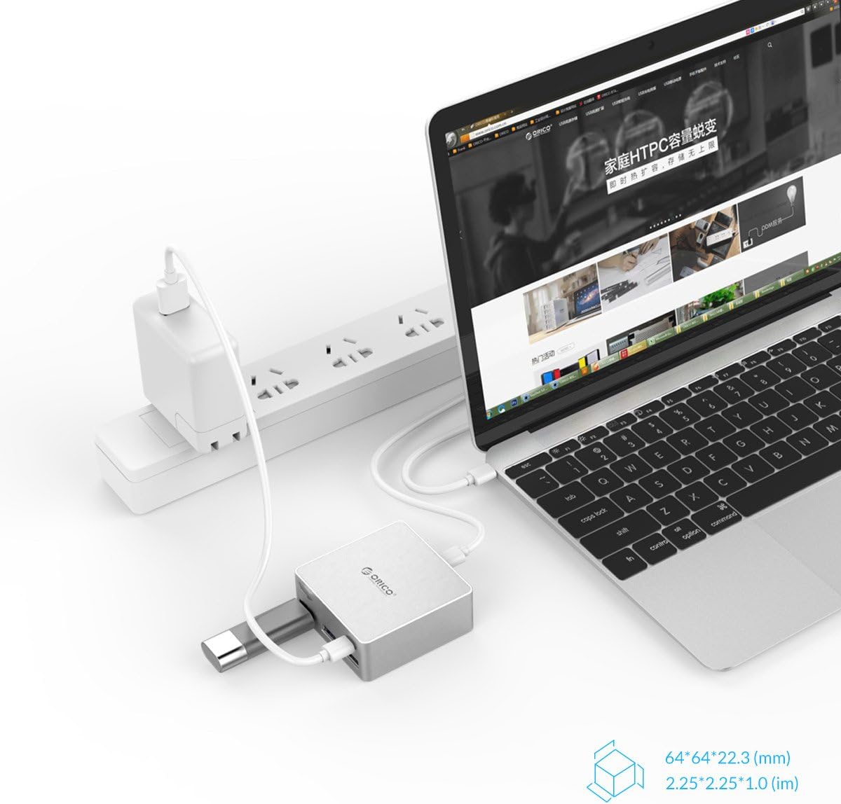 ORICO Data Hub, USB C HUB for PC with Type C Charging Port, USB Power Delivery (USB PD), 4K HDMI Adapter, 3 USB 3.0 Ports for MacBook, Chromebook [Premium Aluminum Chassis]: Computers & Accessories