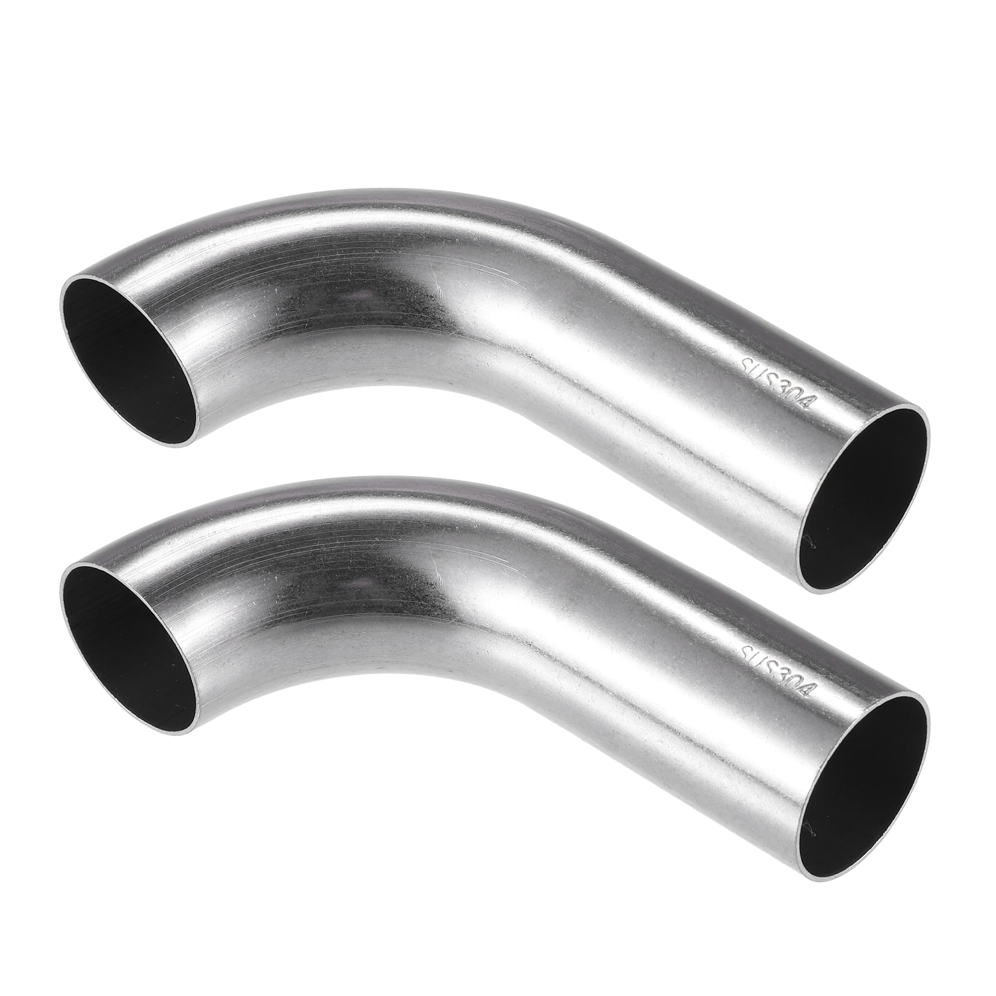 Photo 1 of VekAuto 2 Pcs Bend Elbow Pipe Tube, 1.25" OD 4.72" 2.56" Leg 90 Degree DIY Exhaust Pipe Intercooler Air Intake Tube Universal for Car Truck Durable 304 Stainless Steel Silver Tone
