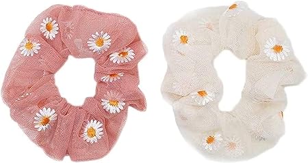 Amazon Co Jp Zdada ヘッドロープ シュシュ シンプル 2点セット デージー 刺繍 チュール レース ヘアゴム ヘアアクセサリー レディース 髪留め 韓国風 簡単 ヘアーバンド カジュアル おしゃれ D1 ビューティー