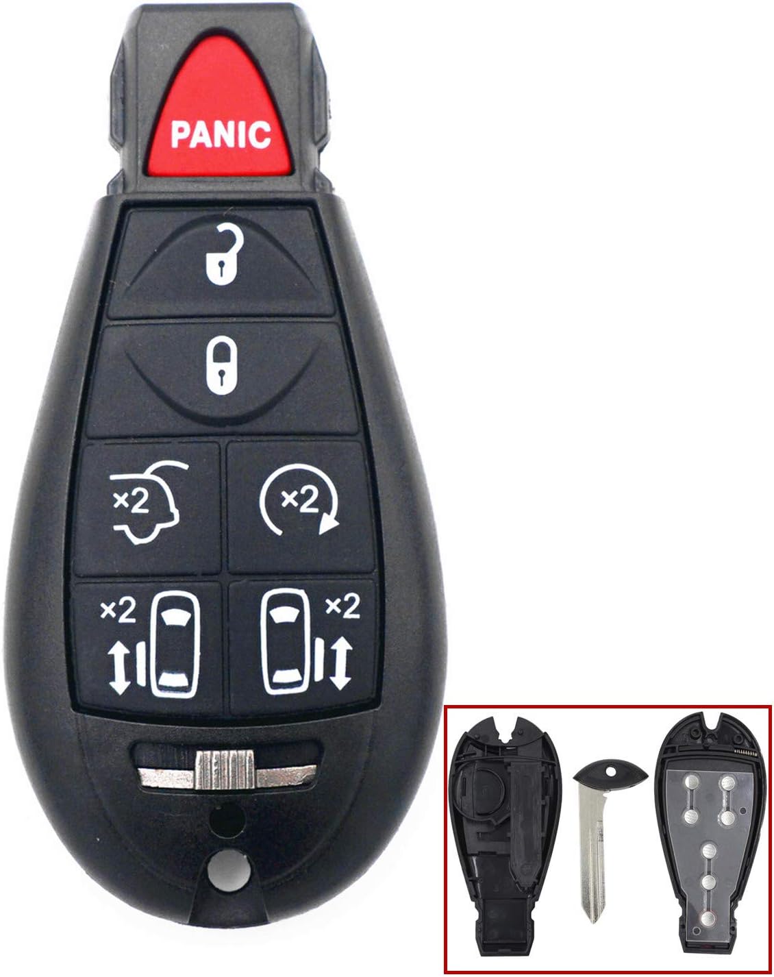 Amazon Com Wfmj Replacement For Chrysler Town Country Dodge Grand Caravan 7 Buttons Keyless Remote Key Shell Case Fob Car Electronics