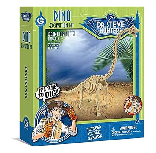 Geoworld 625266 - Dr. Steve Hunters: Dino Ausgrabungs-Set - Brachiosaurus-Skelett, Alter: 6+,Größe: 28 cm