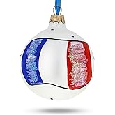 Flag of France Glass Ball Christmas Ornament 3.25 Inches