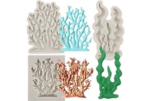 Sijiangmold Sea Coral Silicone Molds Seaweed Fondant Mold for Cupcake Topper Cake Decorating Candy Polymer Clay Chocolate Gum