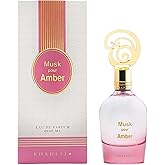 Khadlaj Musk Pour Amber Eau De Parfum Spray for Women, 3.4 Ounce