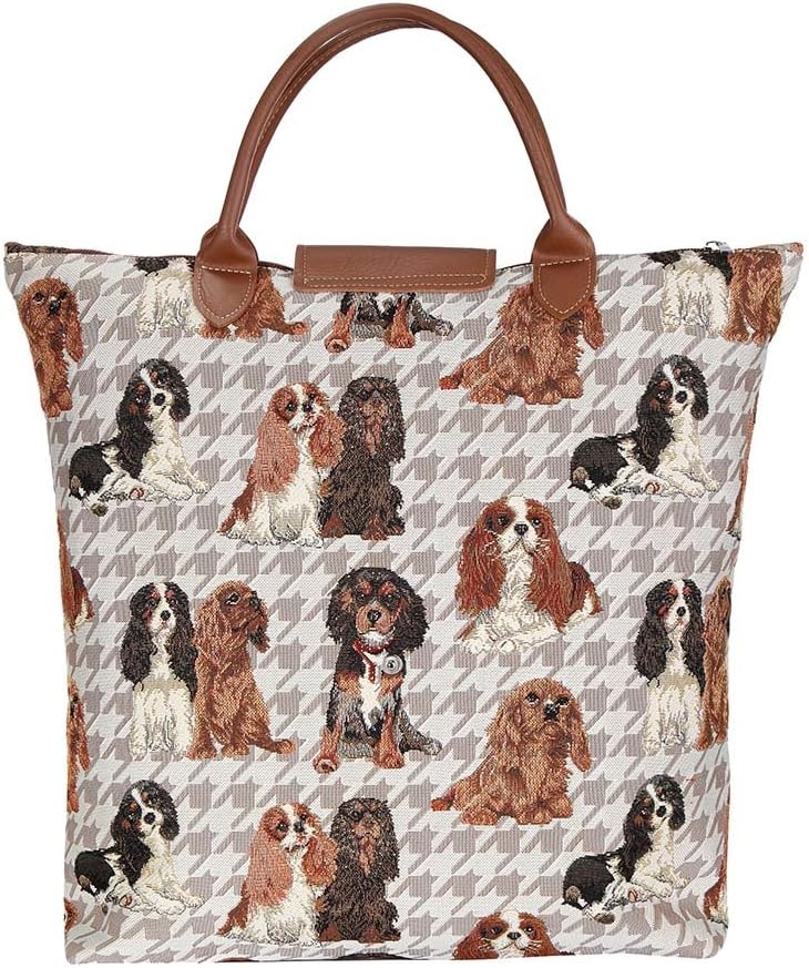 Signare Folding Re-Usable Shopping Fold Away Bag (Cavalier King Charles Spaniel) - Image 4