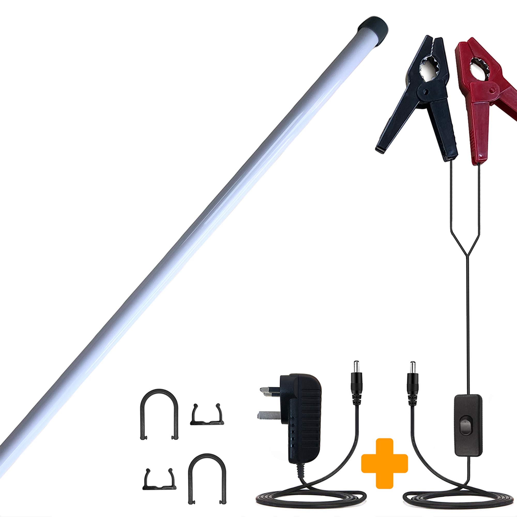 TQGEAR 12V LED Light Strip | 800mm | Indoor & Outdoor Use | Incredibly Bright Energy Efficient LED Strip Light | 12V Battery Connection Accessories Included. Great for Caravan & Motorhomes