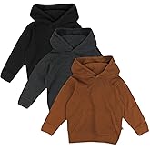 HonestBaby unisex-baby 3-pack Thermal Hoodie 100% Organic Cotton for Baby, Toddler Boys