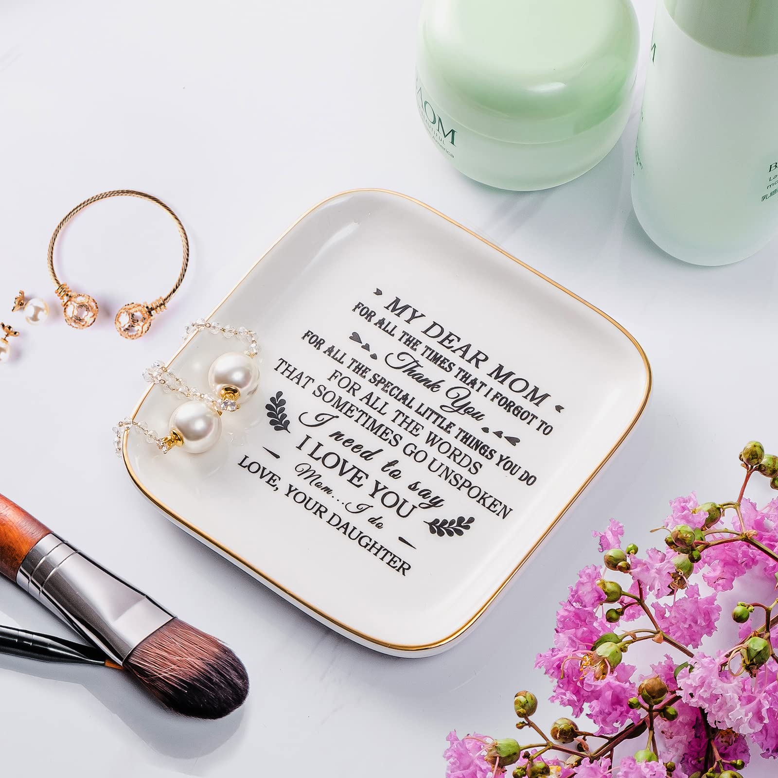Birthday Gifts for Mom from Daughter Jewelry Dish - Thank You! for all the words that sometimes go unSpoken, I need to say I Love You!