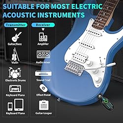 BEEONE 2.4GHz Mini Wireless Guitar System with 4