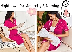 Ekouaer Nightgowns for Women Button Down Sleepshirt