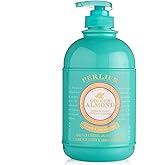 Perlier – Golden Almond Bath & Shower Cream, 8.4 oz / 16.9 oz, Luxurious Creamy Cleanser with Avola Almond & 1000 mg Vitamin E, Moisturizing & Revitalizing Formula, Soft Foaming, Almond Blossom Scent