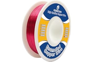ESSMETUIN Enameled Copper Wire for Transformers Inductors, Motor, 38 AWG Magnet Wire - 50G Temperature Rating 155℃