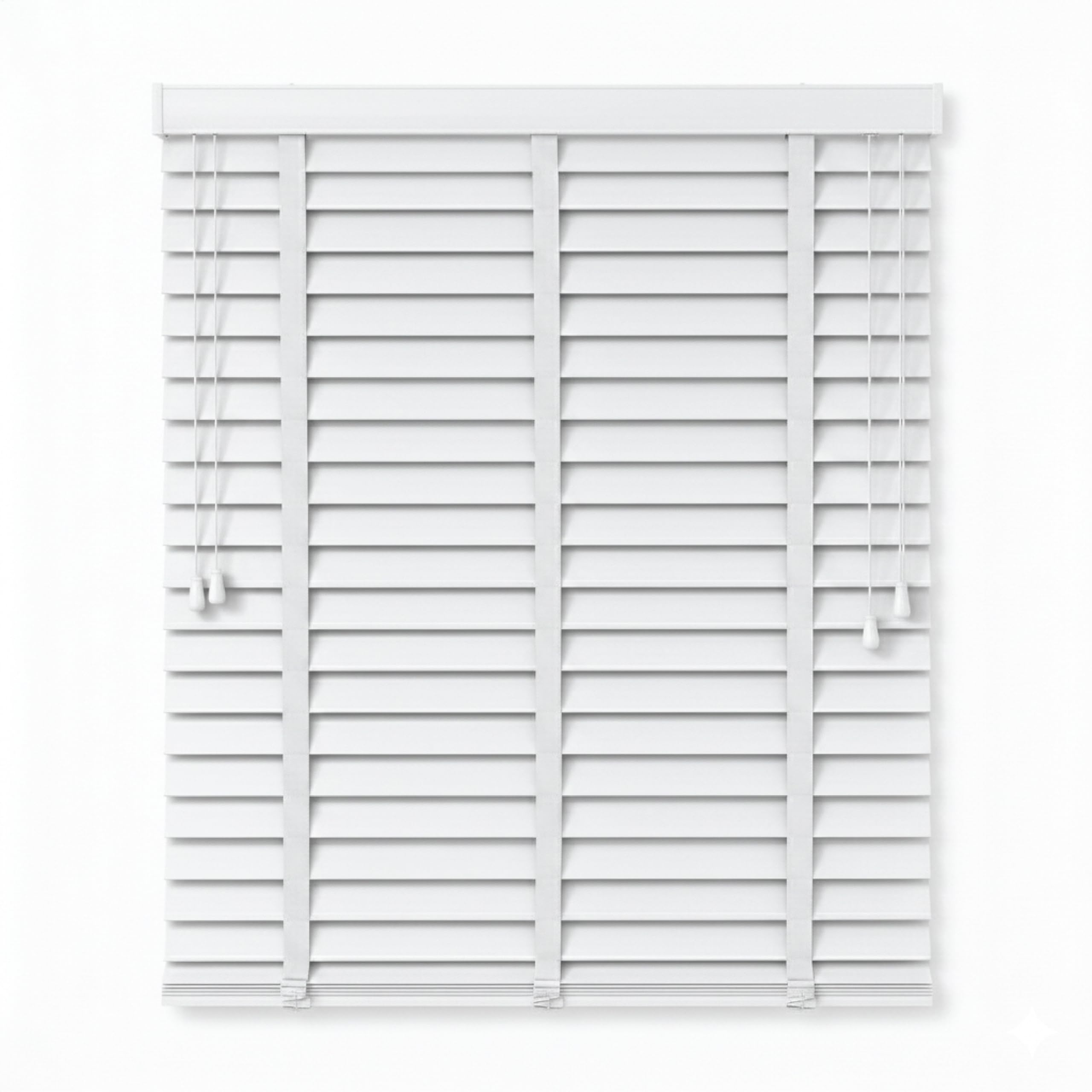 Ruby Deals Smooth Faux Wood Window Venetian Blinds with TAPE - 50mm slats TRIMMABLE Easy Fit Home Office White Window Blinds (White With Tape, 45W x 150H cm)
