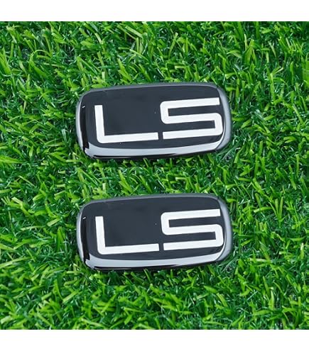 2-Pack LS Pillar Roof Side Emblem Badges - Chrome Black Trim For 1999-2007 Models