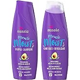 Aussie Miracle Moist Shampoo and Conditioner Set with avocado & australian jojoba oil-12.1 fl oz each