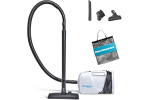 SIMPLICITYVACUUMS Simplicity Vacuums Handheld Canister Vacuum with Carry Strap for Hard Floors and Rugs, Car Detailing Vacuum Cleaner, S100