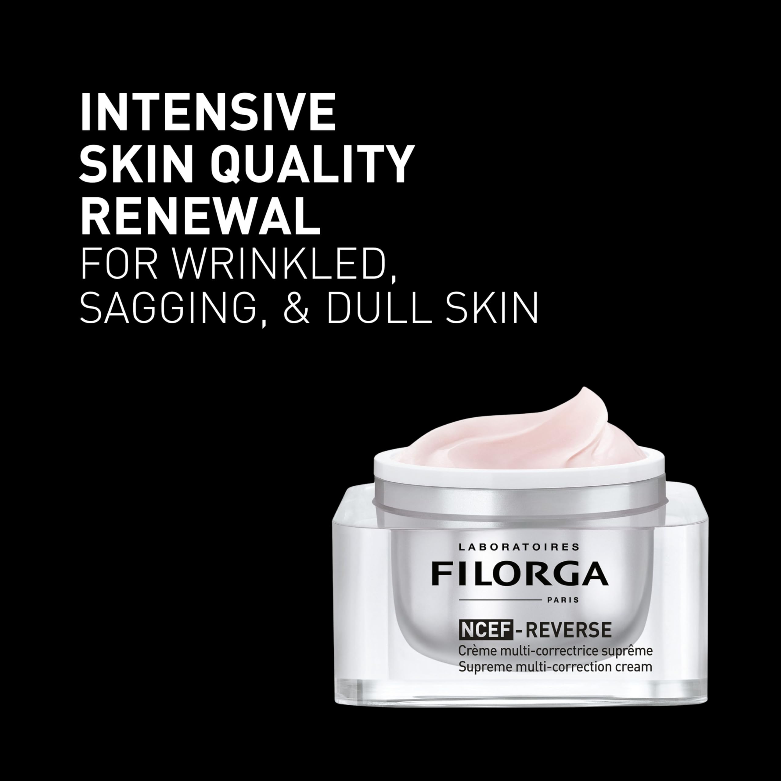 Filorga NCEF-Revitalize Cream, A Concentrated Anti-Aging Face Cream Formulated with NCEF Complex Containing Hyaluronic Acid, Amino Acids, and Co Enzymes for Strengthened and Smooth Skin, 1.69 fl oz.