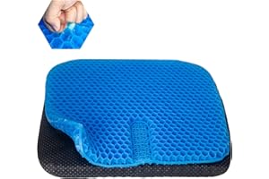 Shouken Large Cooling Gel Seat Cushion for Long Sitting(17.8"x17.8") with Non-Slip Cover,(Super Large & Thick),Soft & Breathable,Gel Chair Cushion for Wheelchair,Car,Desk,Home,Hip Pain,Office Chair