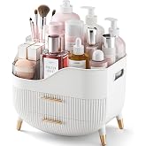 Pajiriona Makeup Organizer with Drawers,Skincare Organizer for Vanity,Storage Box with Handle,Large Cosmetic Display Case for