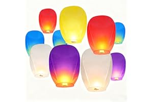 GENERIC 10 Pack Multi Color Paper Lanterns Set with a Marker Pen Suitable for Party Wedding Festival Supplies Birthdays, Memorials and Parties