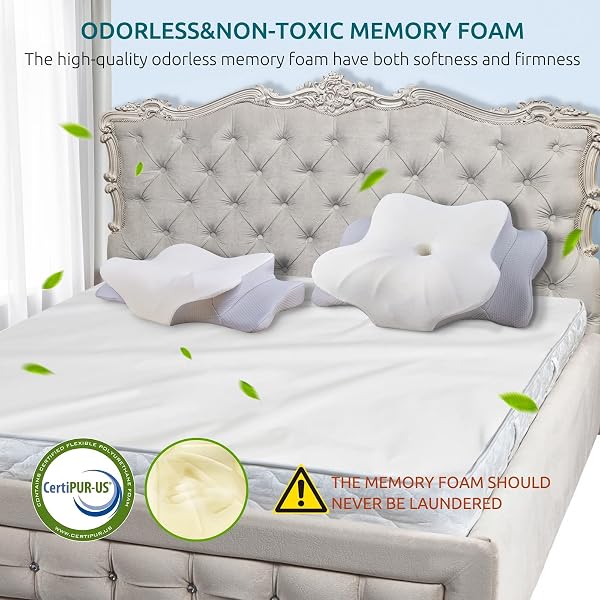 DONAMA CERVICAL PILLOW FOR NECK AND SHOULDER,CONTOUR MEMORY FOAM PILLOW,ERGONOMIC NECK SUPPORT PILLOW FOR SIDE BACK STOMACH SLEEPERS WITH PILLOWCASE