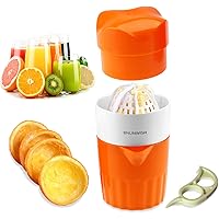 Hand Juicer Citrus Orange Squeezer Manual Lid Rotation Press Reamer for Lemon Lime Grapefruit with Strainer and…