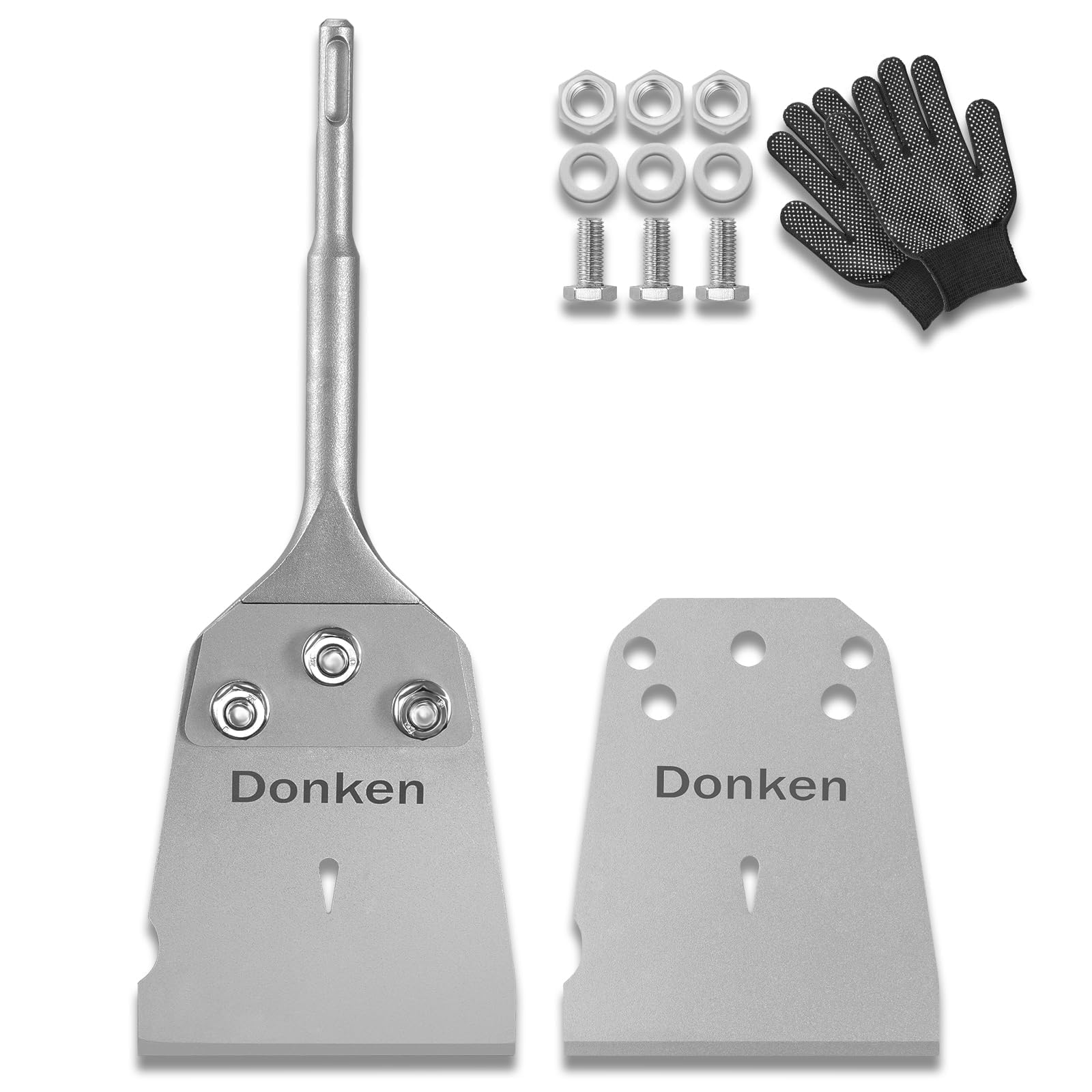 SDS Plus Floor Scraper Kit, 4 Inch Floor Tile Removal Tool SDS Plus Chisel Bit with Replacement Blade, Flat Chisel for Rotary Hammer Drill, Thinset Scraper Adhesives Remover