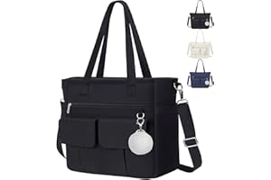 SDYSM Canvas Tote Bags for Women Water Resistant Work Tote Bags with Zipper and Compartments Large Crossbody Bag