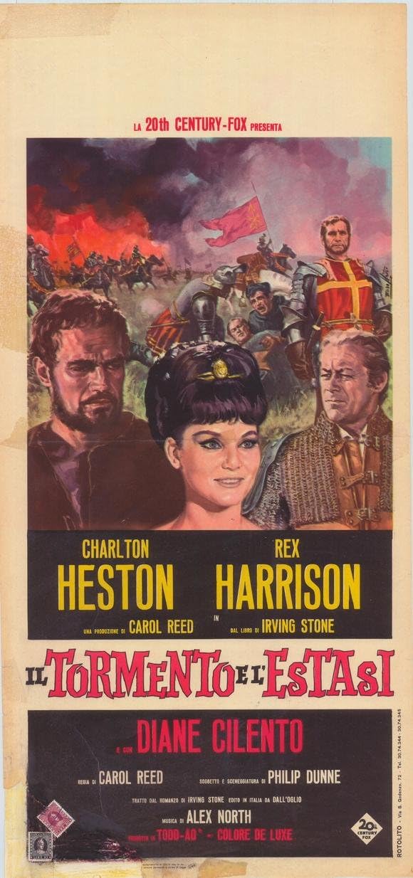The Agony and the Ecstasy Movie Poster (27 x 40 Inches - 69cm x 102cm) (1965) Italian -(Charlton Heston)(Rex Harrison)(Harry Andrews)(Diane Cilento)(Alberto Lupo)(Adolfo Celi)