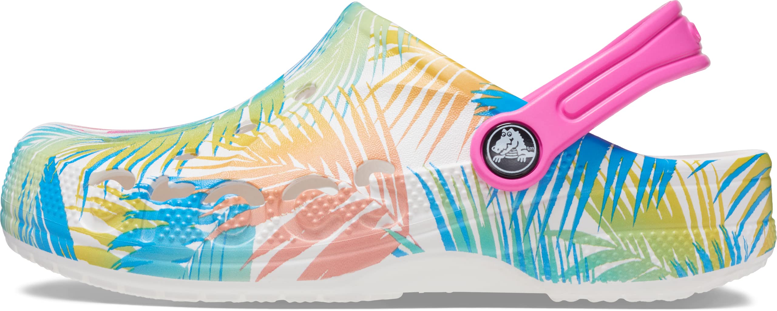 Crocs Unisex-Child Baya Graphic Clog, Tropical/White, 4 US Toddler