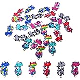 Honbay 24PCS Enamel Cat Charms Pendant Alloy Cute Animal Charms for Earring Necklace Bracelet Keychain Jewelry Craft Making (6 Color)