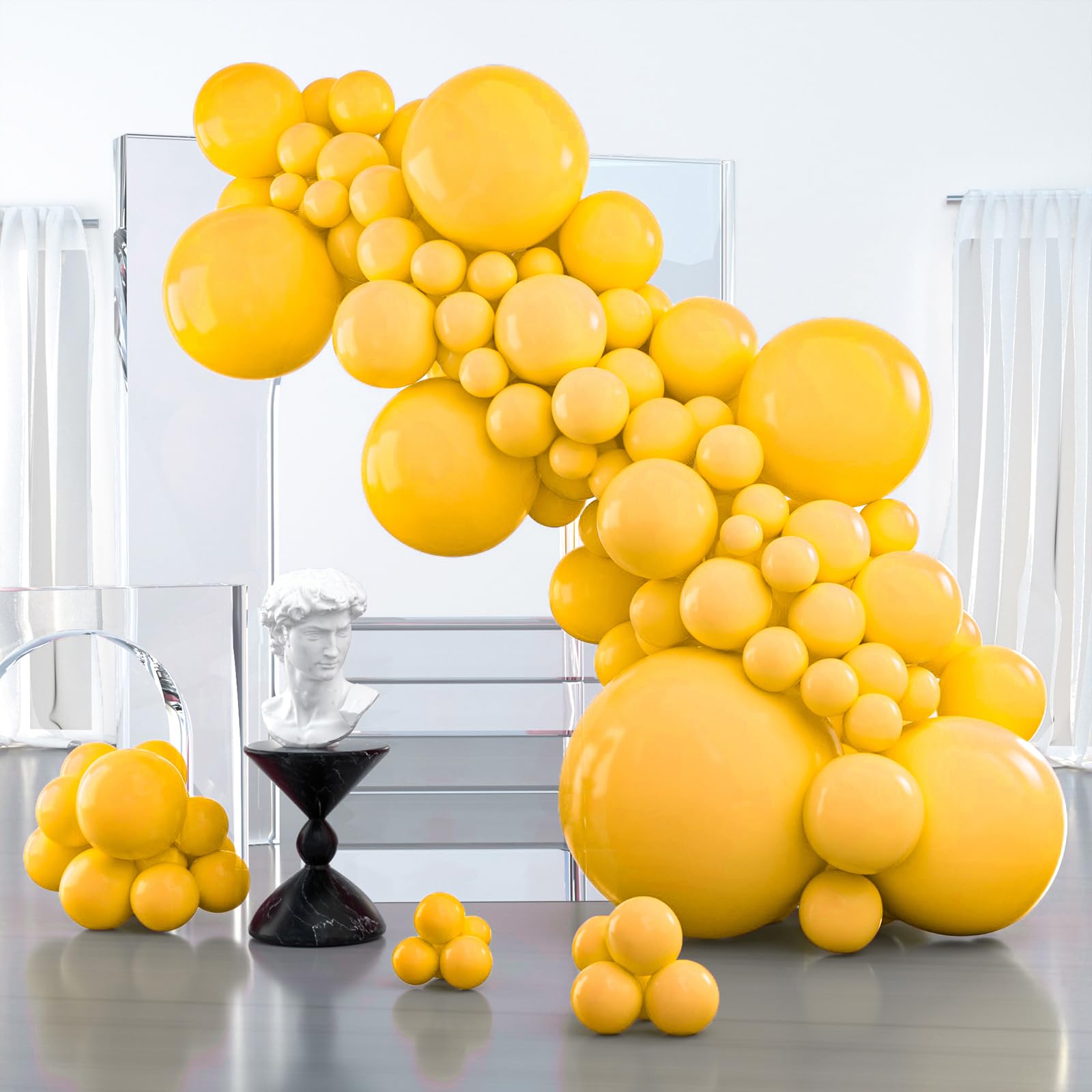 Photo 1 of PartyWoo Mustard Yellow Balloons 100 pcs Different Sizes of 36 18 12 10 5 Inch Fall Color Orange Yellow Balloon Arch Kit Garland for Thanksgiving Baby Shower Birthday Party Decorations Orange-Y10