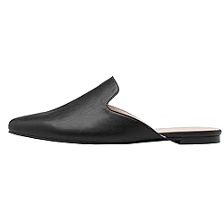 DREAM PAIRS Women's Flat Mules Pointed Toe Backless