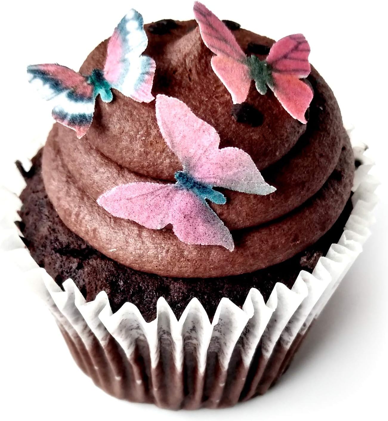 Assorted Pink Wafer Paper Butterflies 7/8 Inch for Decorating Desserts Wedding Cakes Cupcakes Pack of 24