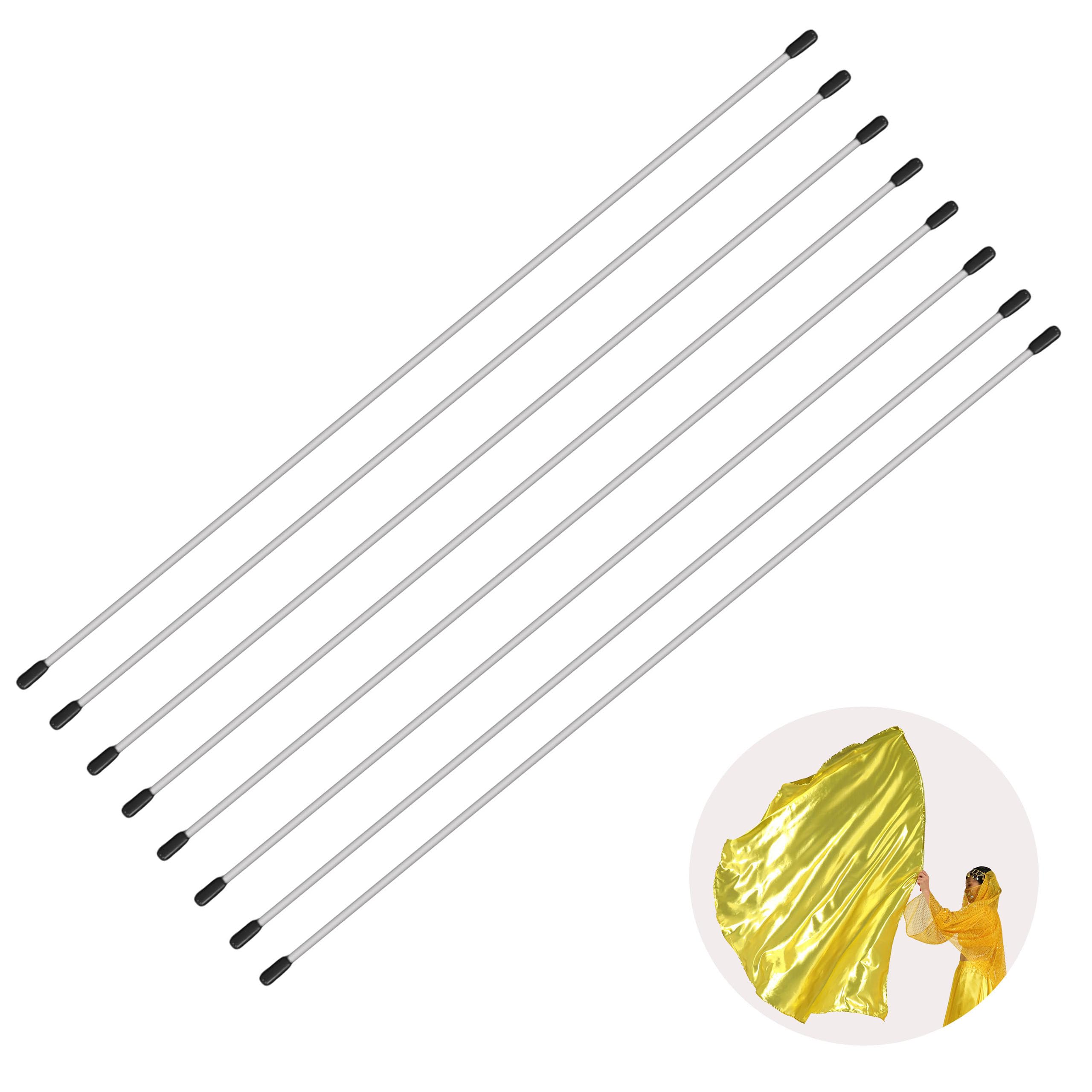 Baisdan 8 Piece Flex Rods, 35 in Worship Flags Bendable Flexible Sticks for Worship and Praise Flag Dance Accessory 3 Diffrence Length