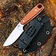 Watchman W204D EDC Fixed Blade Knife 14C28N Blade Steel Micarta Handle with Kydex Sheaths for Outdoor Activities Camping