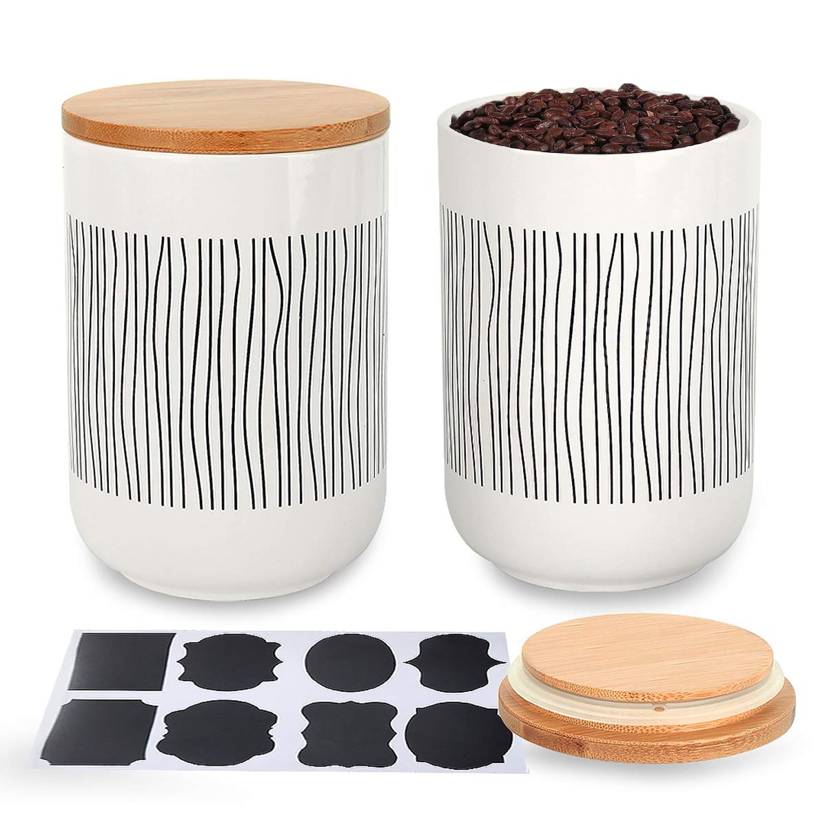 Best Kitchen Canister Bamboo Set Of 2
