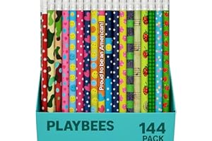 Playbees Premium HB #2 Pencils – Pre-Sharpened Wood Pencils for Writing, Drawing & School – Break-Resistant Graphite, Comfortable Grip – Bulk Pack for Office, Classroom & Home Use