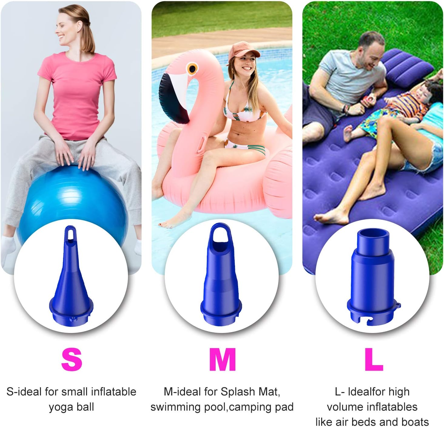 Pumteck 2 in 1 Electric Balloon Pump and Air pump for Inflatables,Air Mattress Pump,Quick-Fill Electric Inflator with 5 Nozzle for Inflating/Deflating Air Mattress/Raft/Bed/Boat/Pool Toy/Yoga Ball: Toys & Games