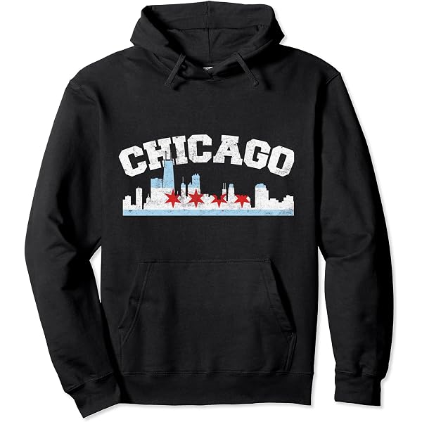 Sweatshirt Chicago Illinois - Homme/Femme, Col Tissé, Coupe Classique (241 G)